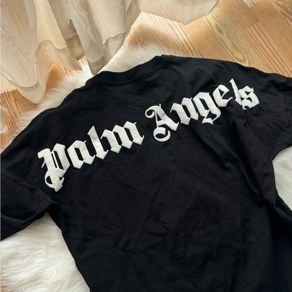 Palm Angels Black Tee with White Logo - Picture 2 of 4